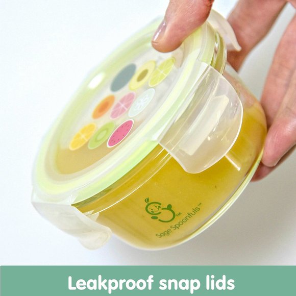 NEW! Sage Spoonfuls Tough Glass Bowls Baby Food Storage Containers - 4 Pack, 7oz - Picture 5 of 12